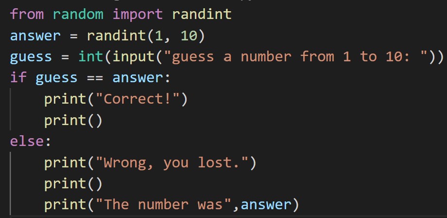 Unfair Guessing Game Code